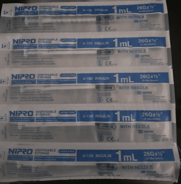 Nipro Hypodermic Syringes + Needles 10 x 1ml 29G - Image 3