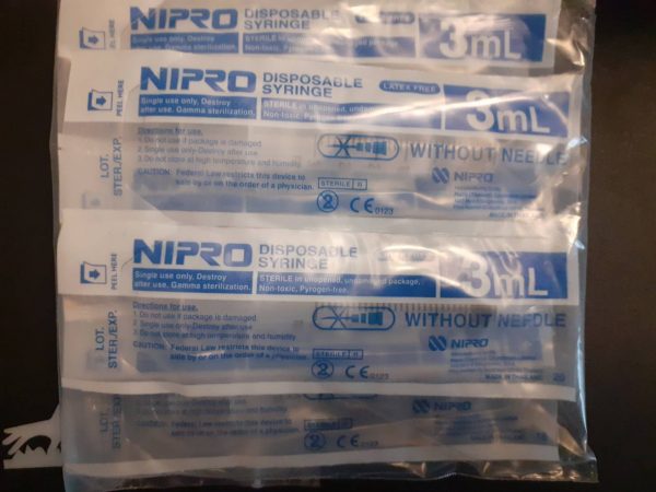 NIPRO 3ml Syringes x 10 needle not included - Image 3