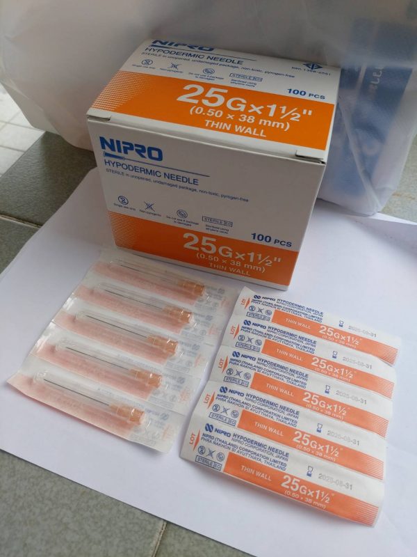 Nipro Hypodermic Needles x 10 25G x 1.5" - Image 2